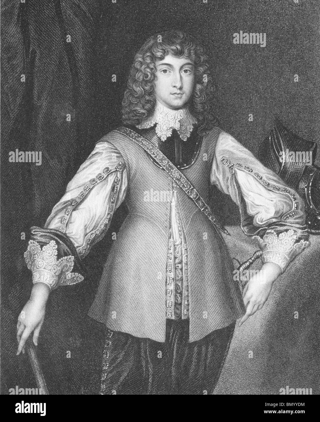 Prince Rupert of the Rhine (16191682) on engraving from the 1800s Stock Photo Alamy