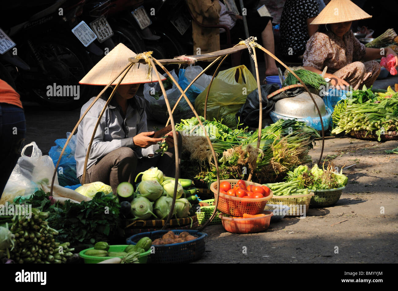 Market Scene, Old Quarter, Hanoi, Vietnam Stock Photo