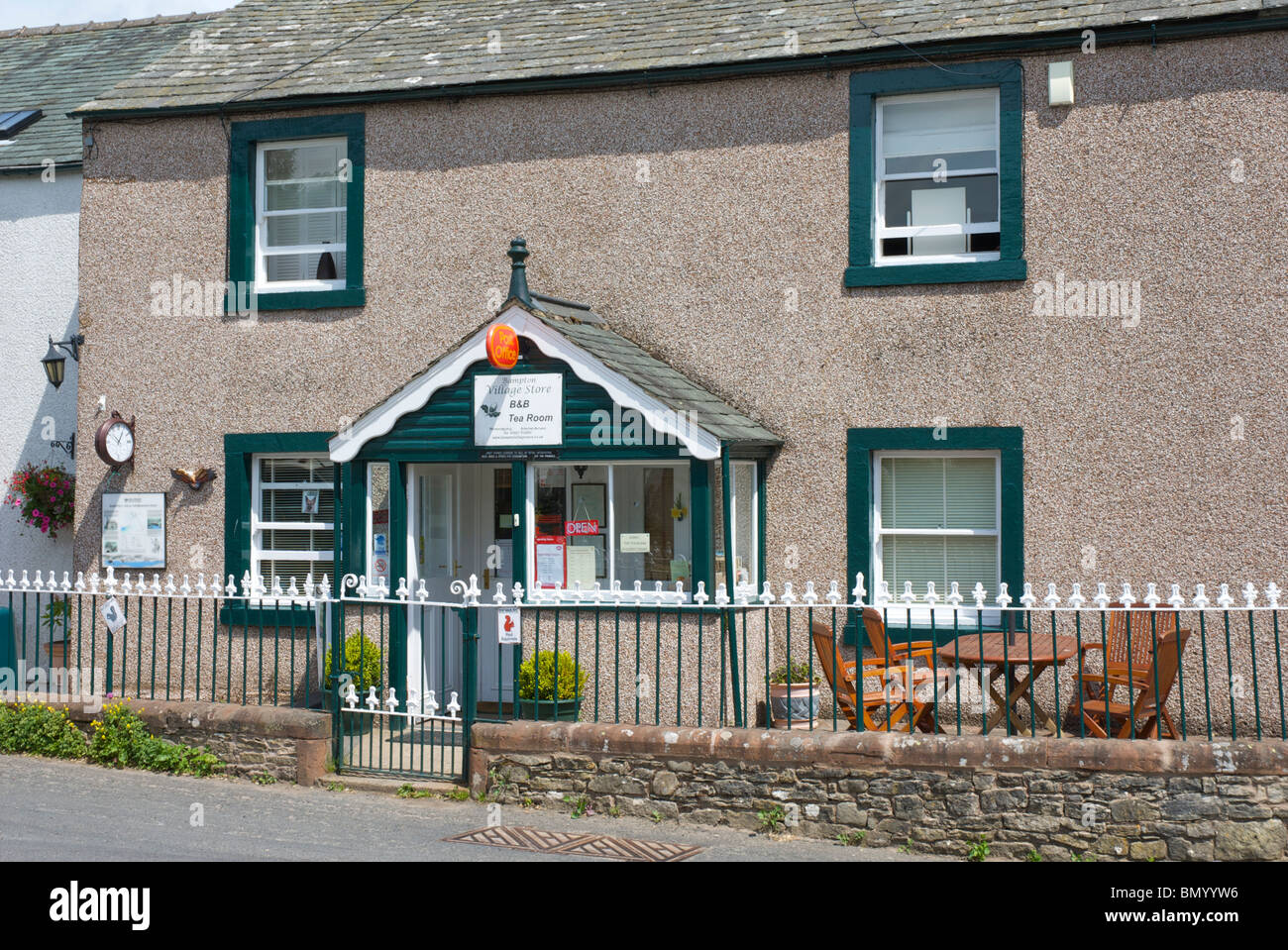 Shop and Post Office in the village of Bampton, Cumbria, England UK Stock Photo