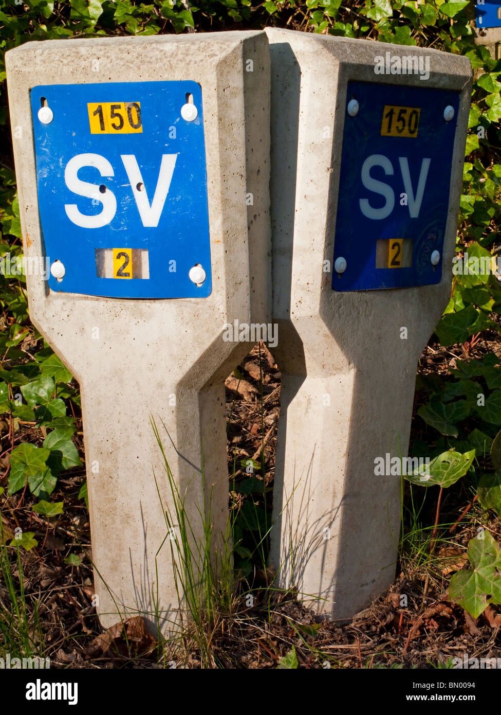 Sluice Valve markers used to indicate the position of underground