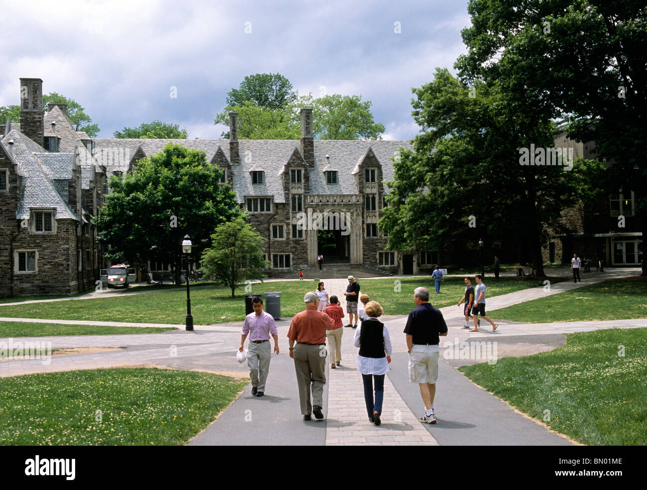 Princeton University People Walking On Campus In Front Of Lockhart Hall ...