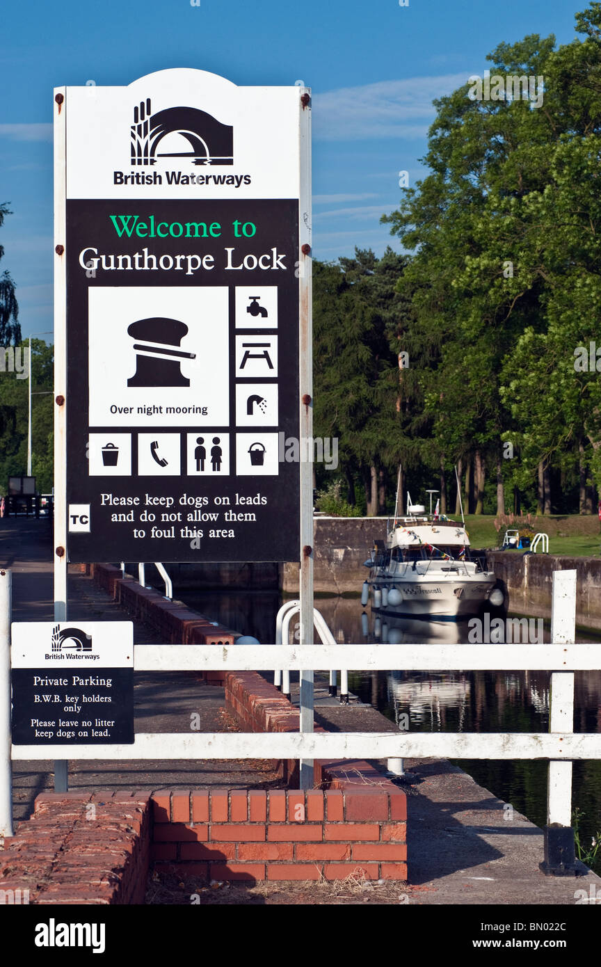 British Waterways Gunthorpe Lock in Nottinghamshire,Great Britain,United Kingdom,UK,GB,EU Stock Photo