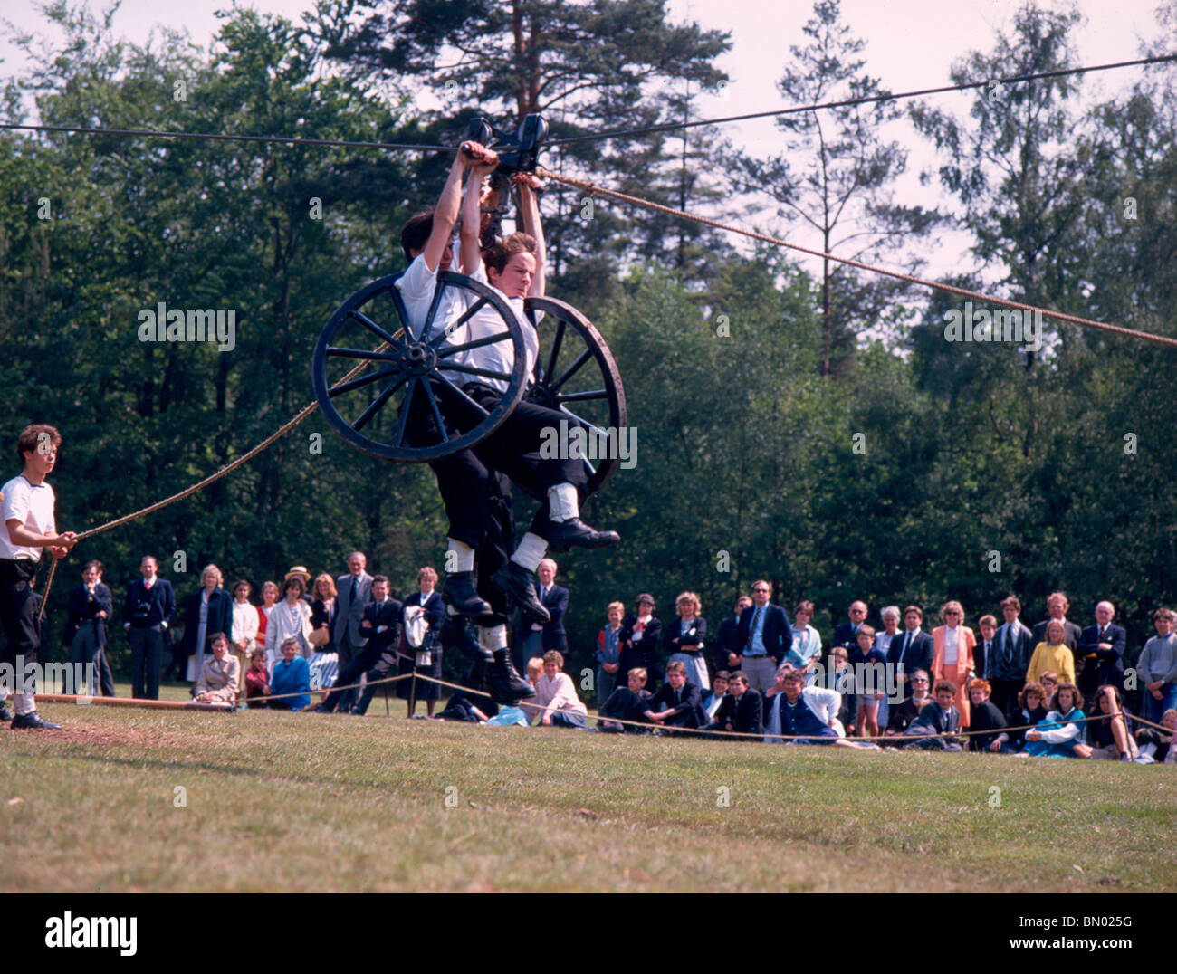 Wellington College field gun competition, 1980's Stock Photo Alamy