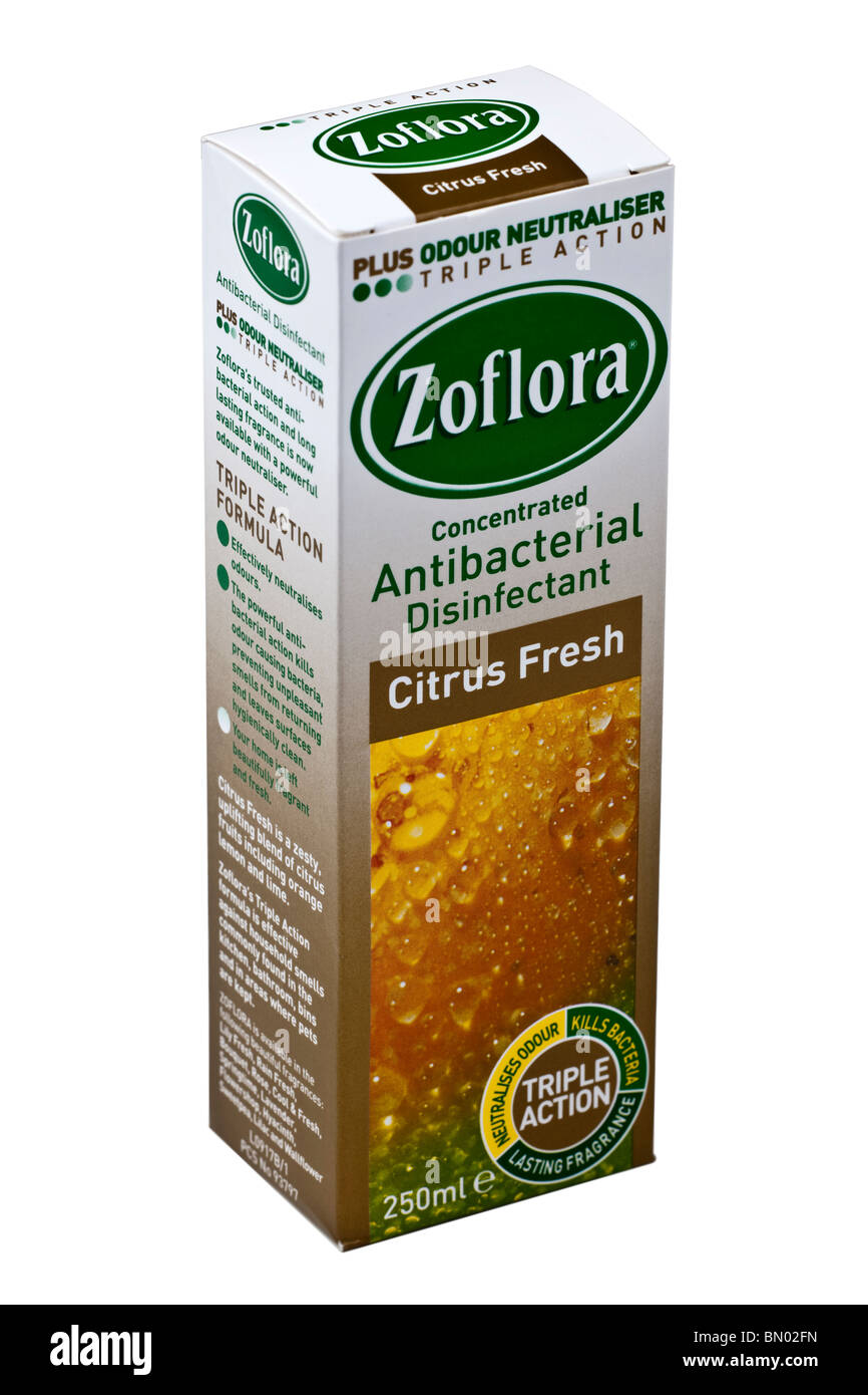 Box of Zoflora concentrated antibacterial disinfectant Stock Photo
