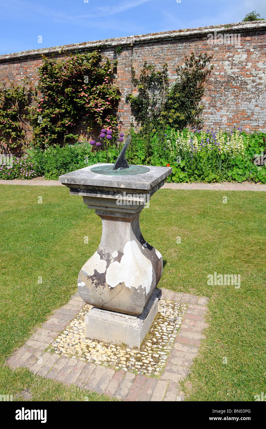 the sundial garden at the lost gardens of heligan in cornwall, uk Stock Photo