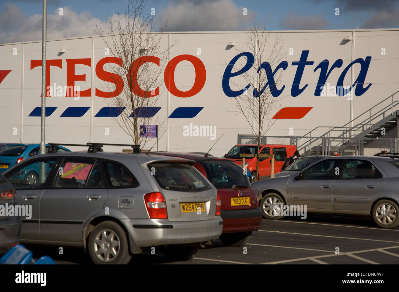 Tesco Extra superstore, Haverfordwest, Pembrokeshire, Wales, UK, Europe Stock Photo