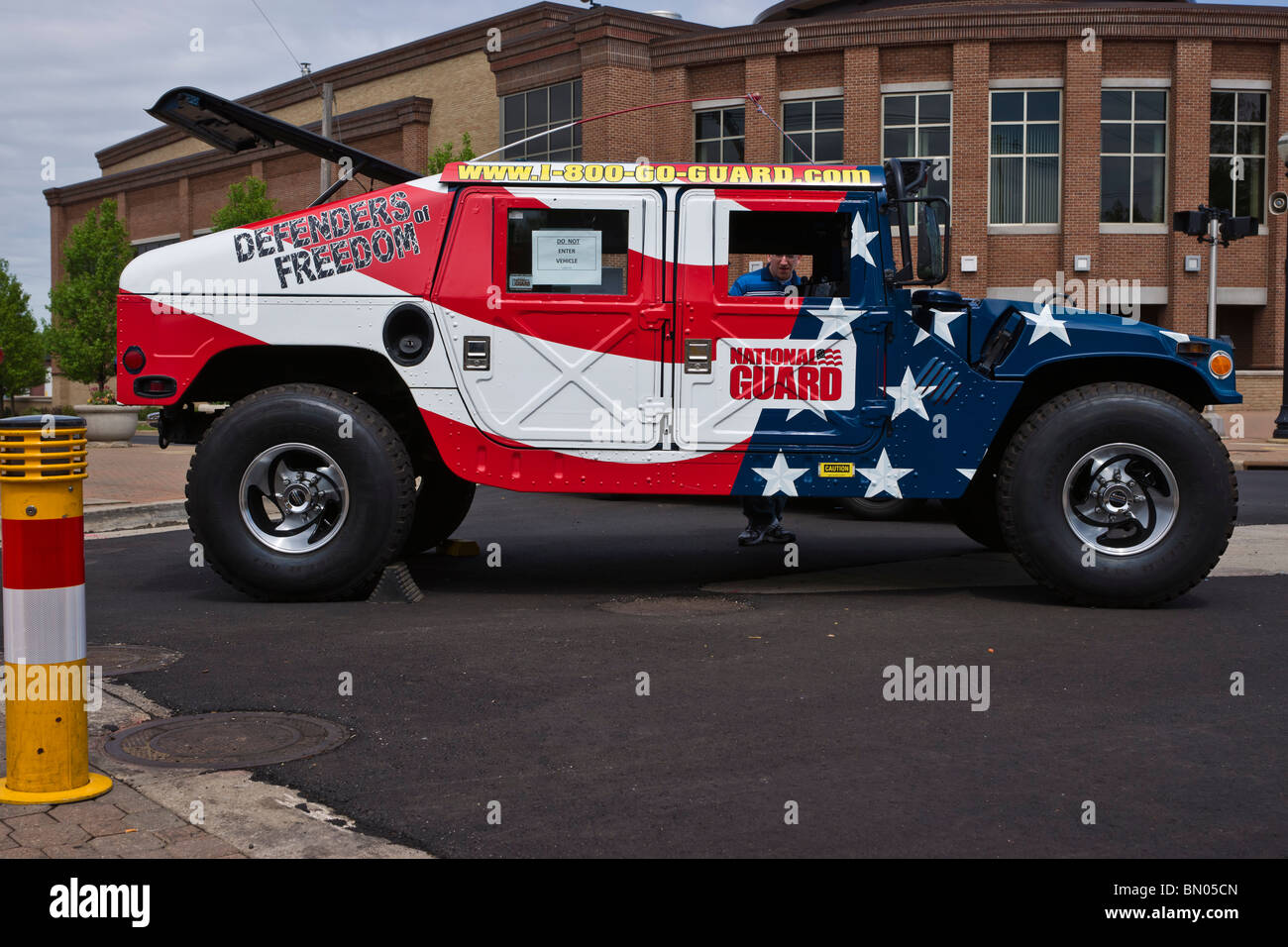 National military Guard hummer painted with American flag stars and ...