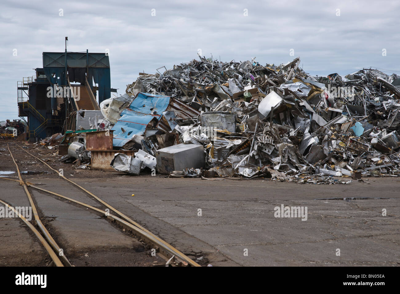 Louis Padnos Iron And Metal Company recycling yard in Holland Michigan no not people nobody isolated Stock Photo