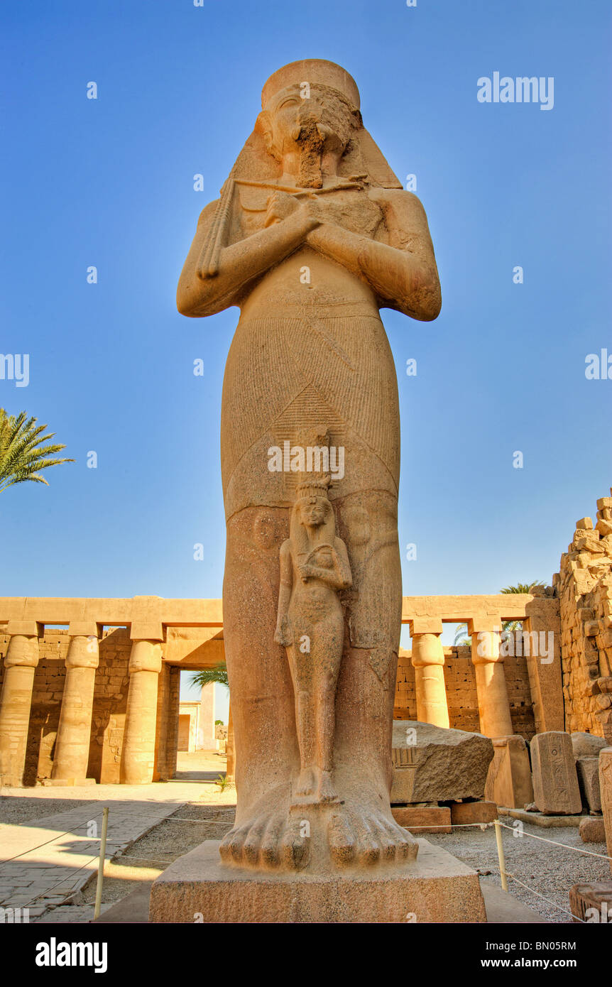 Statues in Temple of Ramses III at Karnak Temple in Luxor Stock Photo ...