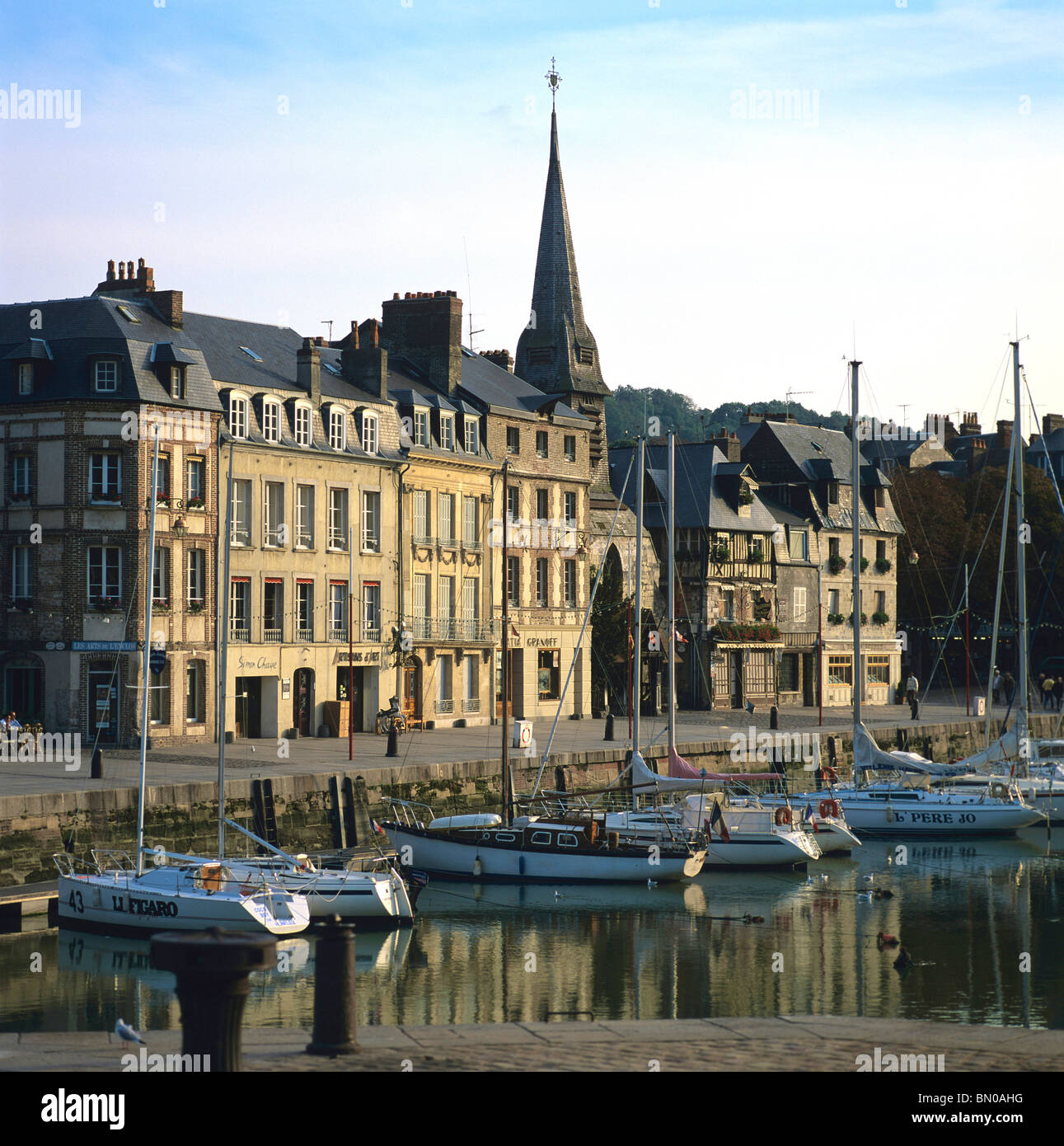 Sailing boats in the port of Honfleur. Calvados. Normandy. France Stock ...