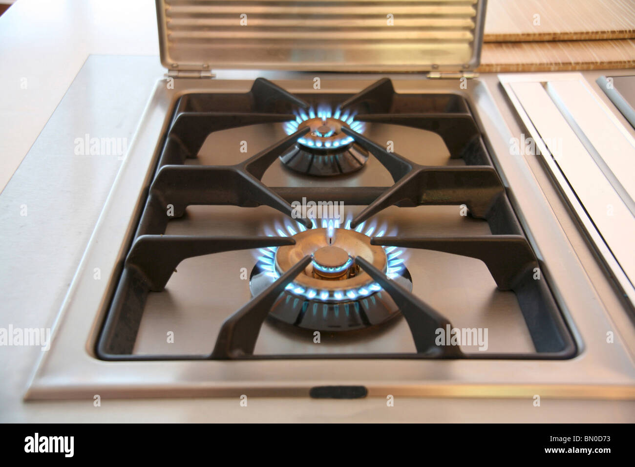 Gas Stove, Gas Flame Stock Photo Alamy