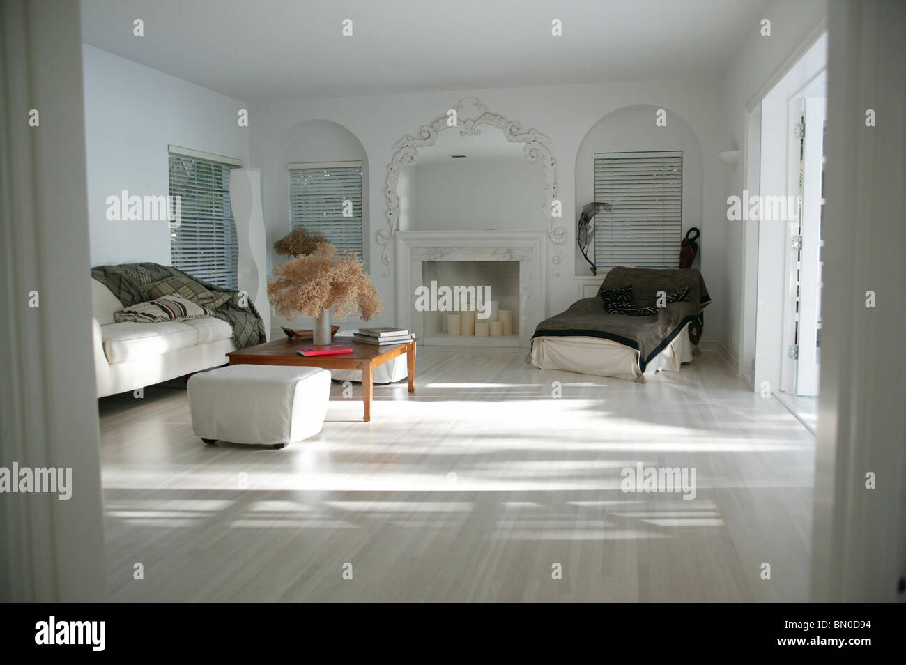 Light-Flooded Living Room Stock Photo
