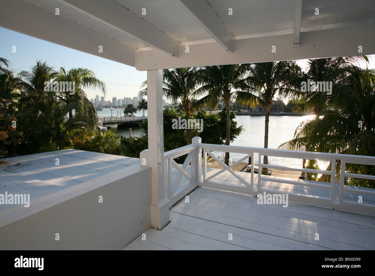 View From House over Terrace on The Skyline of Miami Stock Photo Alamy