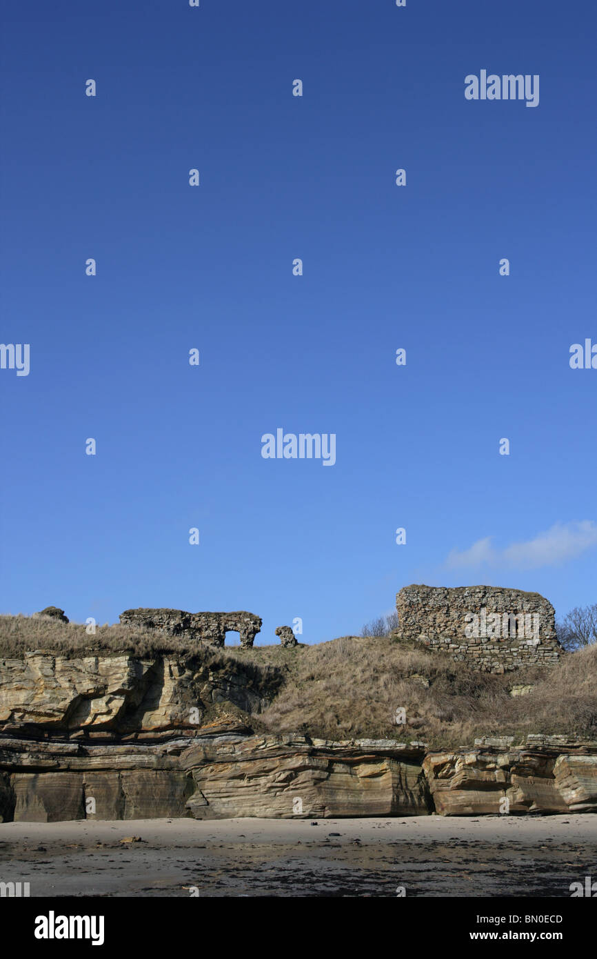 Ruins of the 12th Century Ardross Castle on the Fife Coastal path near