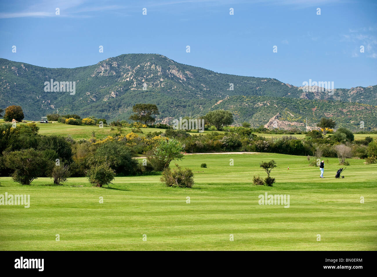 Is Molas, golf course, the golf course at Is Molas, Pula, Sardinia, Italy,  Europe Stock Photo - Alamy