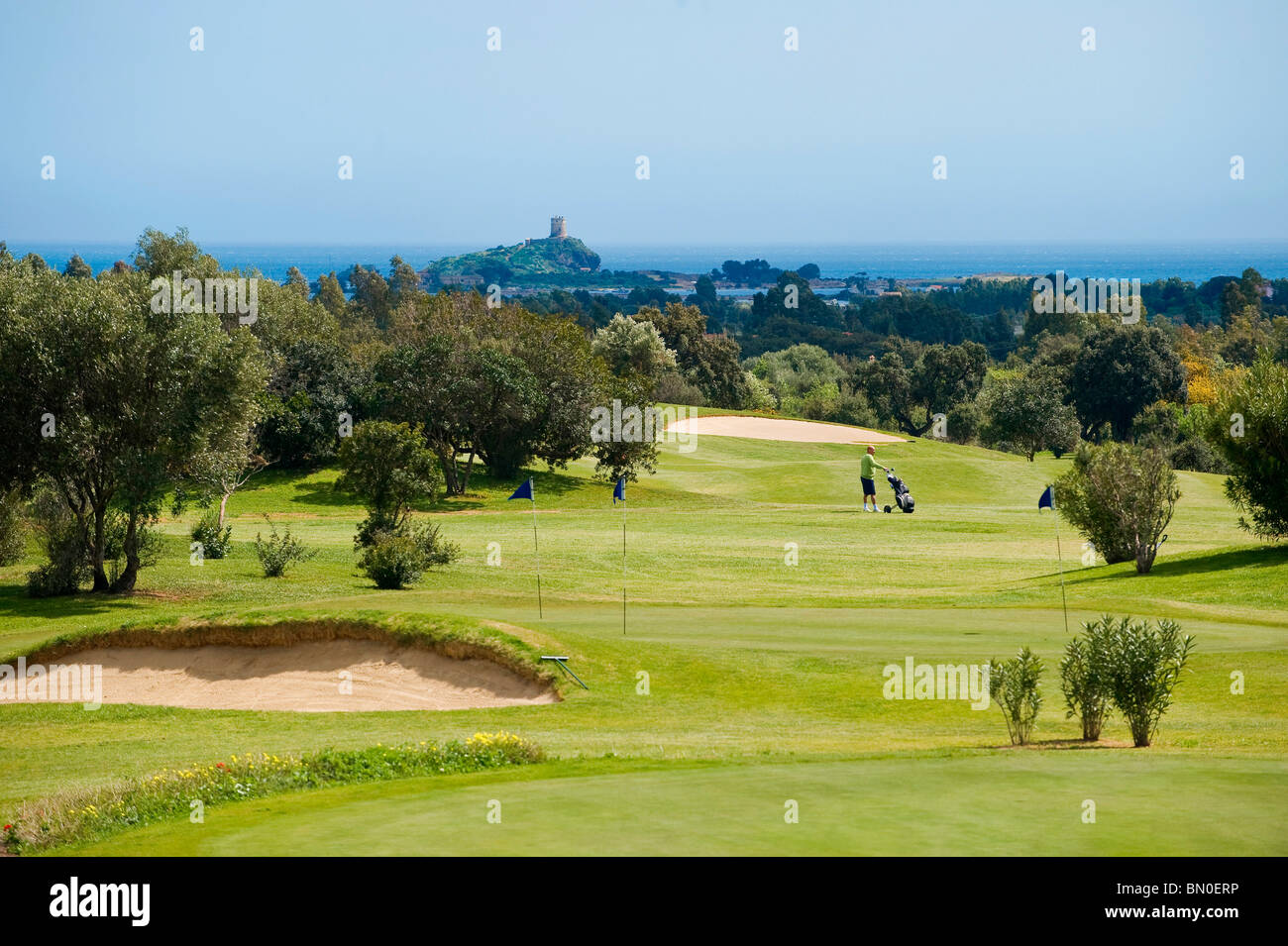 Is Molas, golf course, the golf course at Is Molas, Pula, Sardinia, Italy,  Europe Stock Photo - Alamy