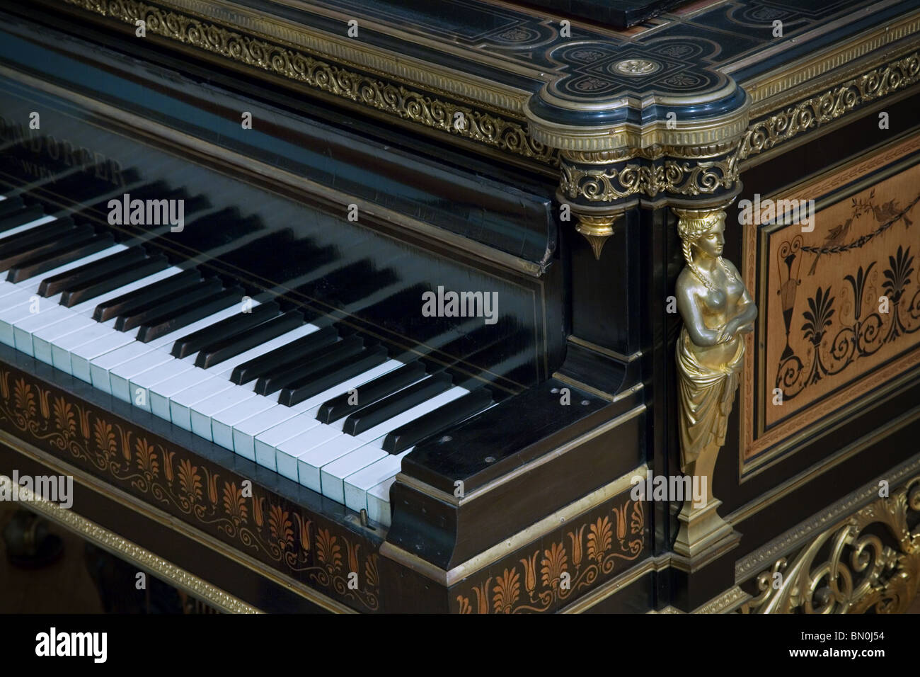Bosendorfer grand piano keyboard detail Stock Photo