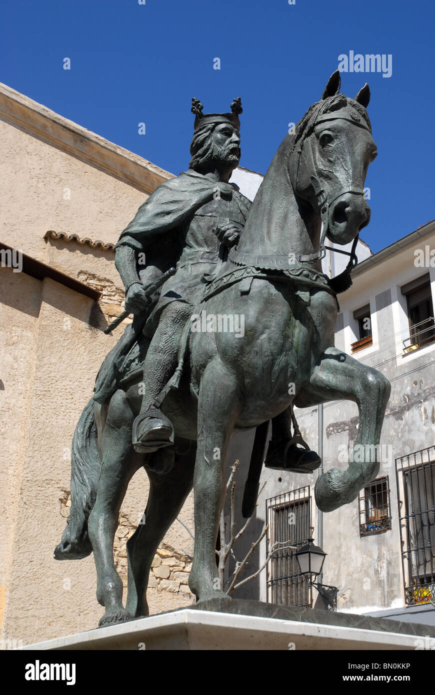 equestrian statue of Alfonso VIII (1166-1214) Cuenca, Cuenca Province, Castile-La Mancha, Spain Stock Photo