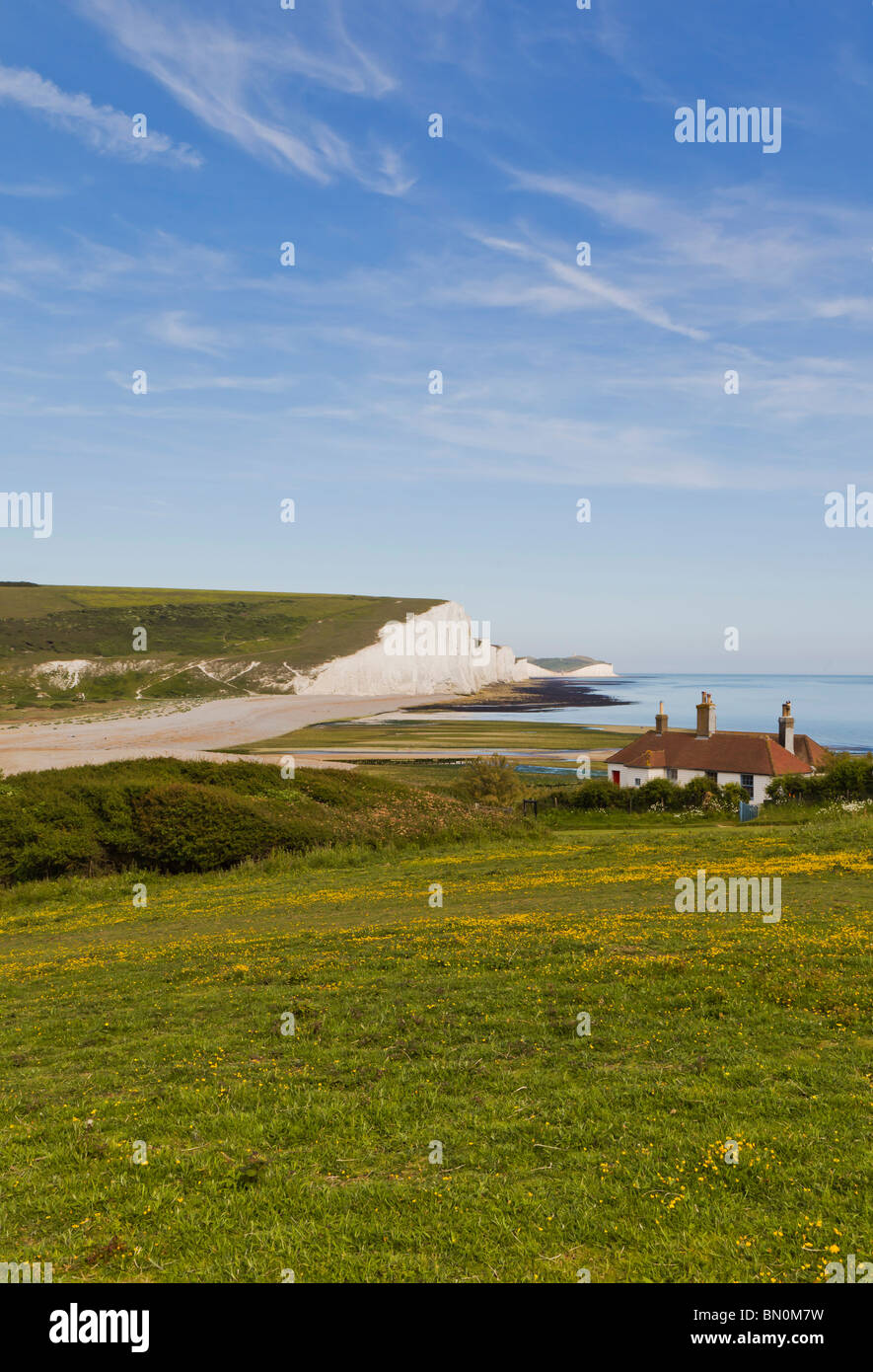 The white cliffs of the seven sister chalk cliffs Stock Photo Alamy