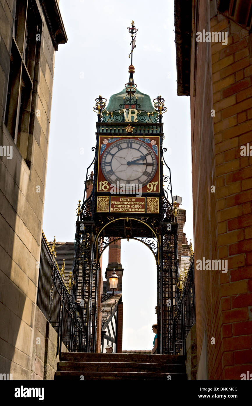 The Eastgate Clock, Eastgate, Chester, Cheshire, England, UK Stock Photo
