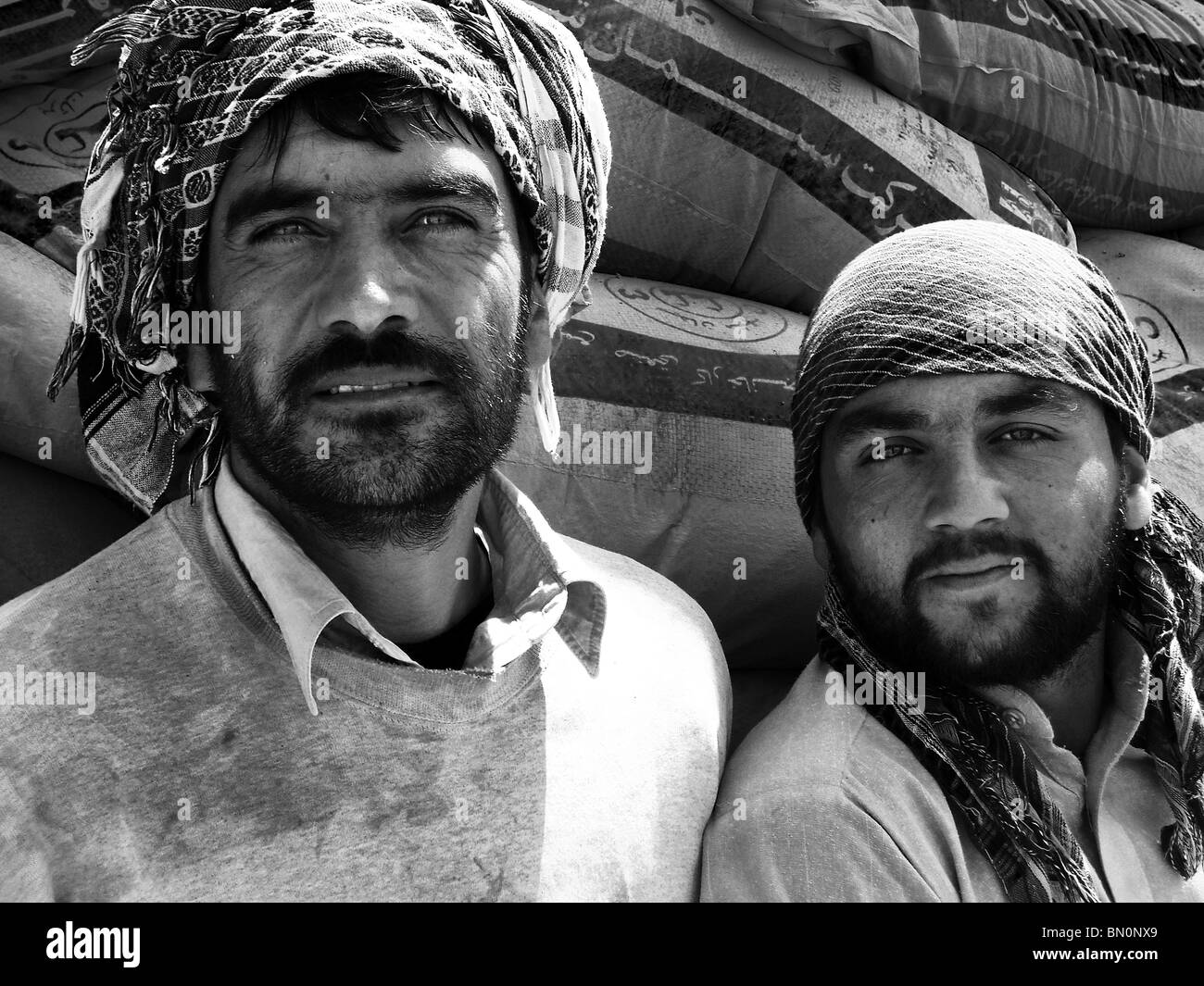 two afghan workers Stock Photo