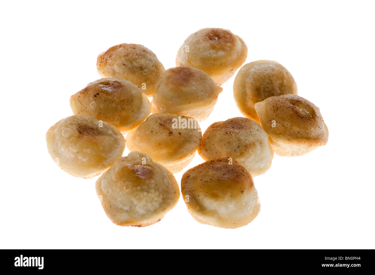object on white - food fried pelmeni Stock Photo
