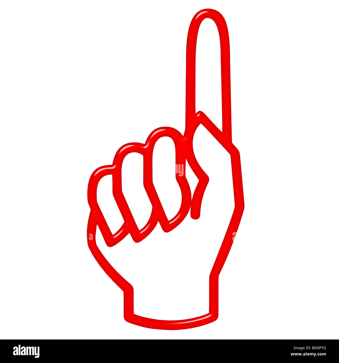 3d number one hand sign Stock Photo - Alamy