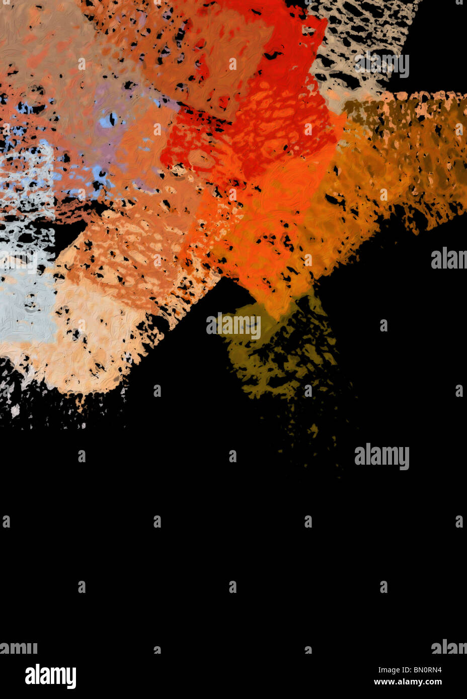 Abstract paint strokes on black background. Digital illustration Stock ...