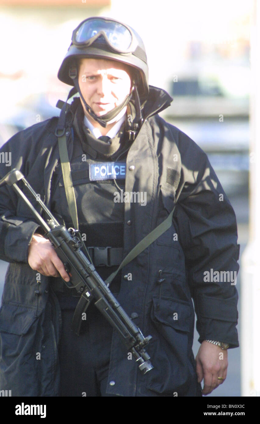 armed police at siege harrow Stock Photo