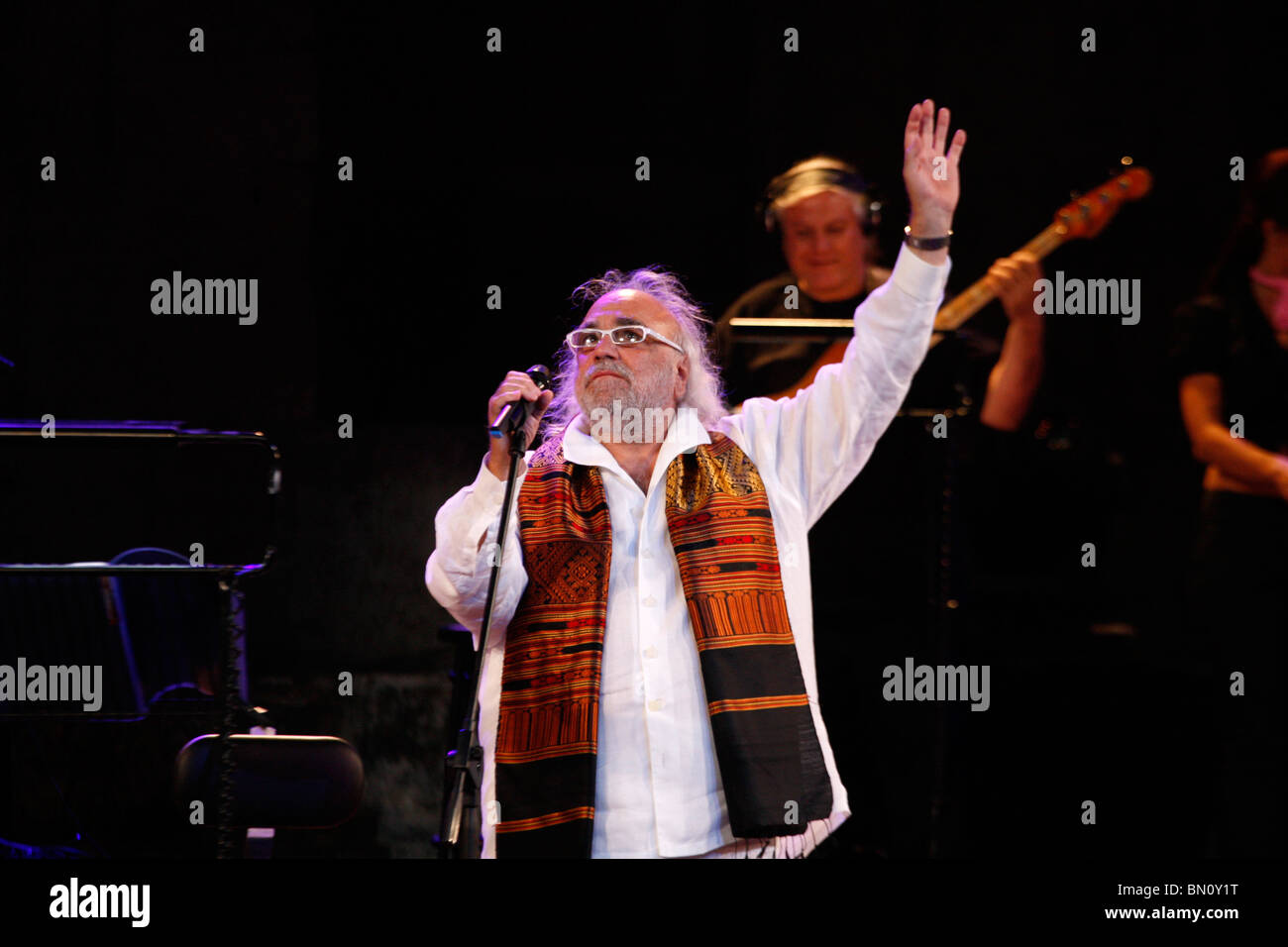 Singer DEMIS ROUSSOS live at the Roman theater of Herodes Atticus in ...