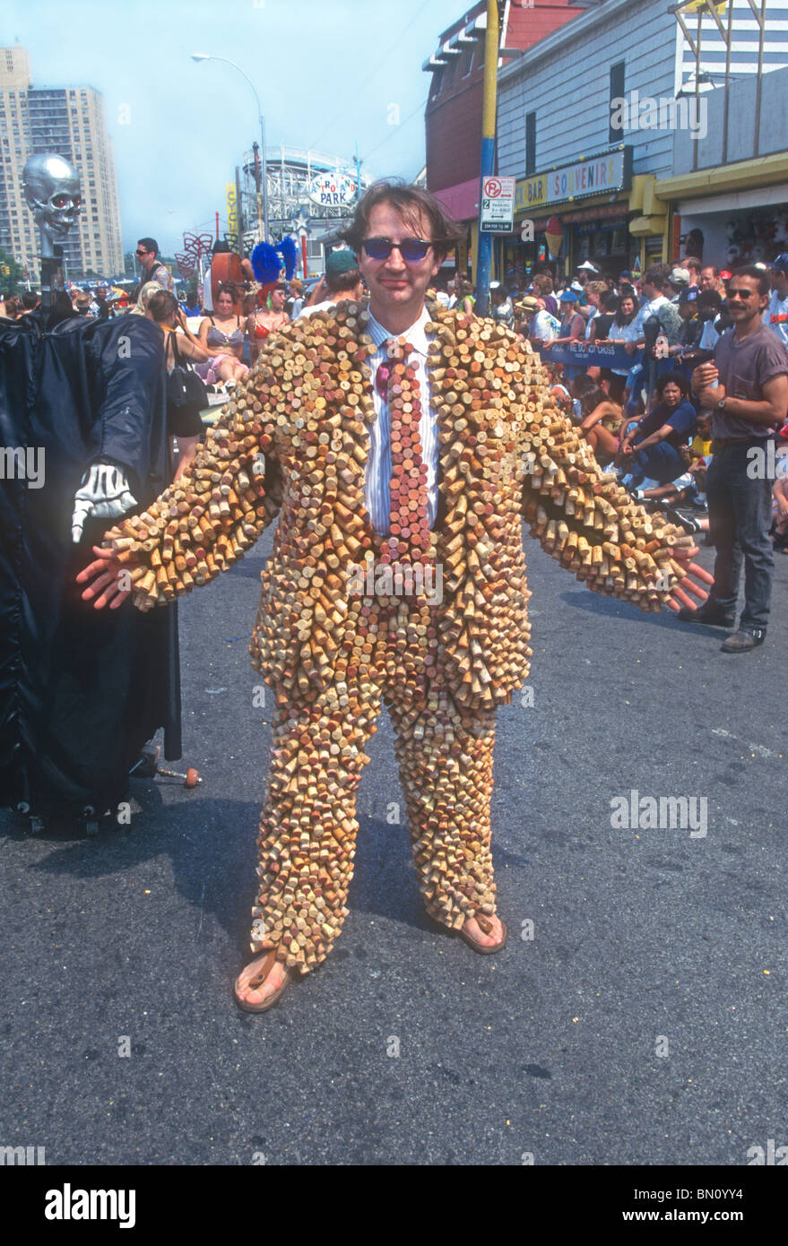 Performance artist Gene Pool in cork suit Stock Photo