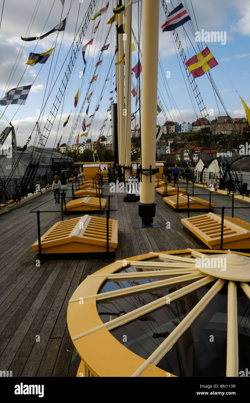 The deck of the SS Great Britain in Great Western Dockyard, Bristol