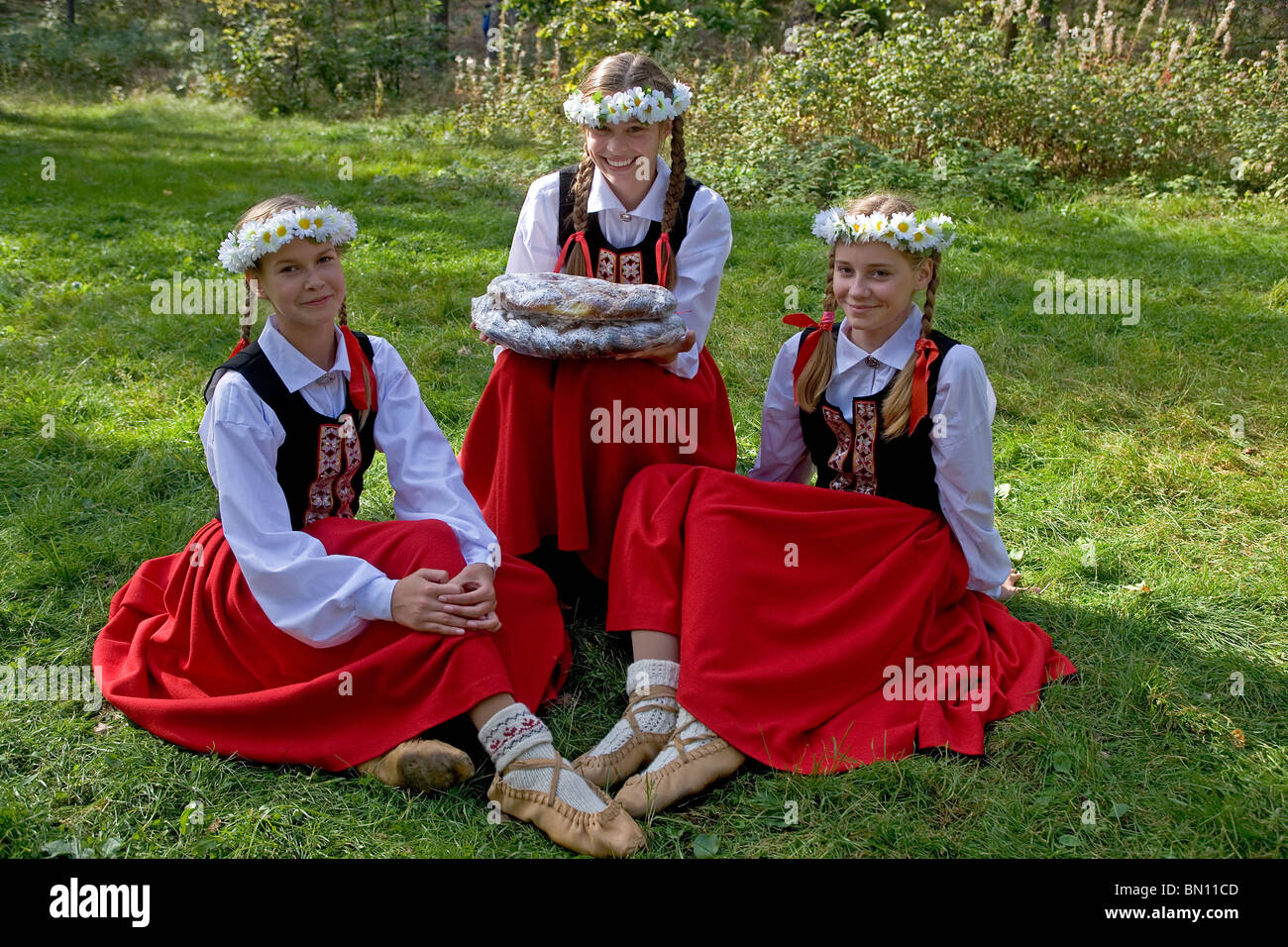 Latvia,Riga,Open Air Ethnographic Museum,latvian folklore Stock Photo