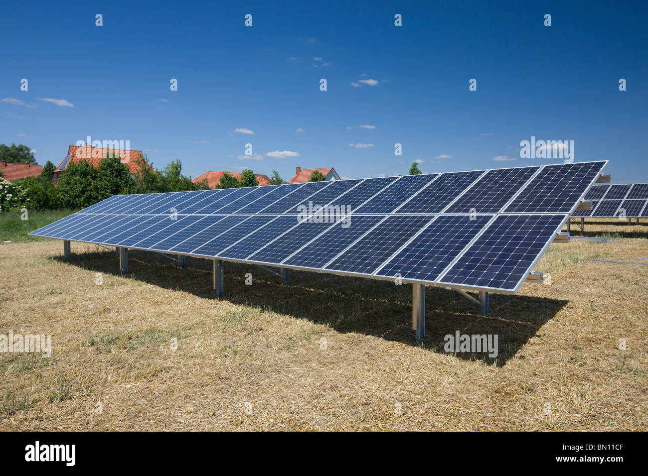 Solar modules in a solar farm in Germany Stock Photo Alamy