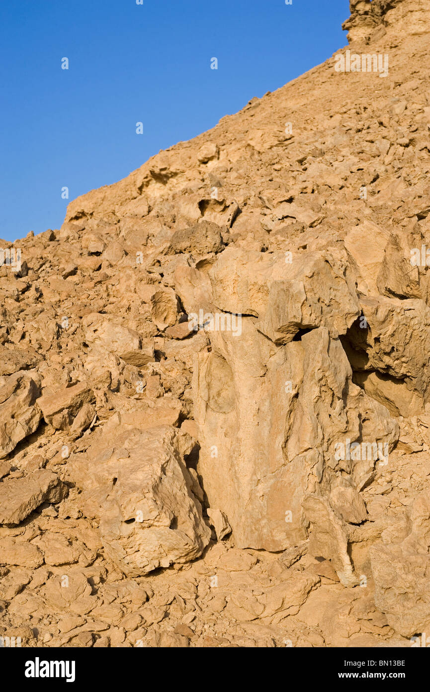 Rock formations in the desert with a blue sky background Stock Photo ...