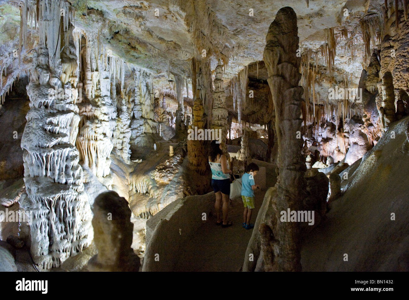 View inside the limestone Caves of in Majorca, Spain 2010