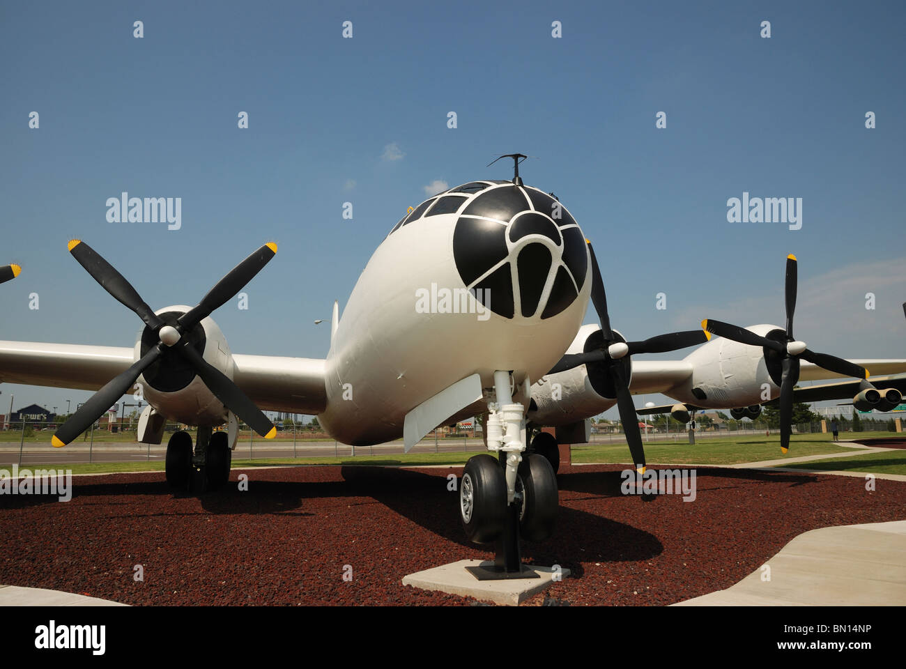 A B-29 'Superfortress' bomber on display at the Tinker Air Force Base, Oklahoma City, Oklahoma, USA. Stock Photo