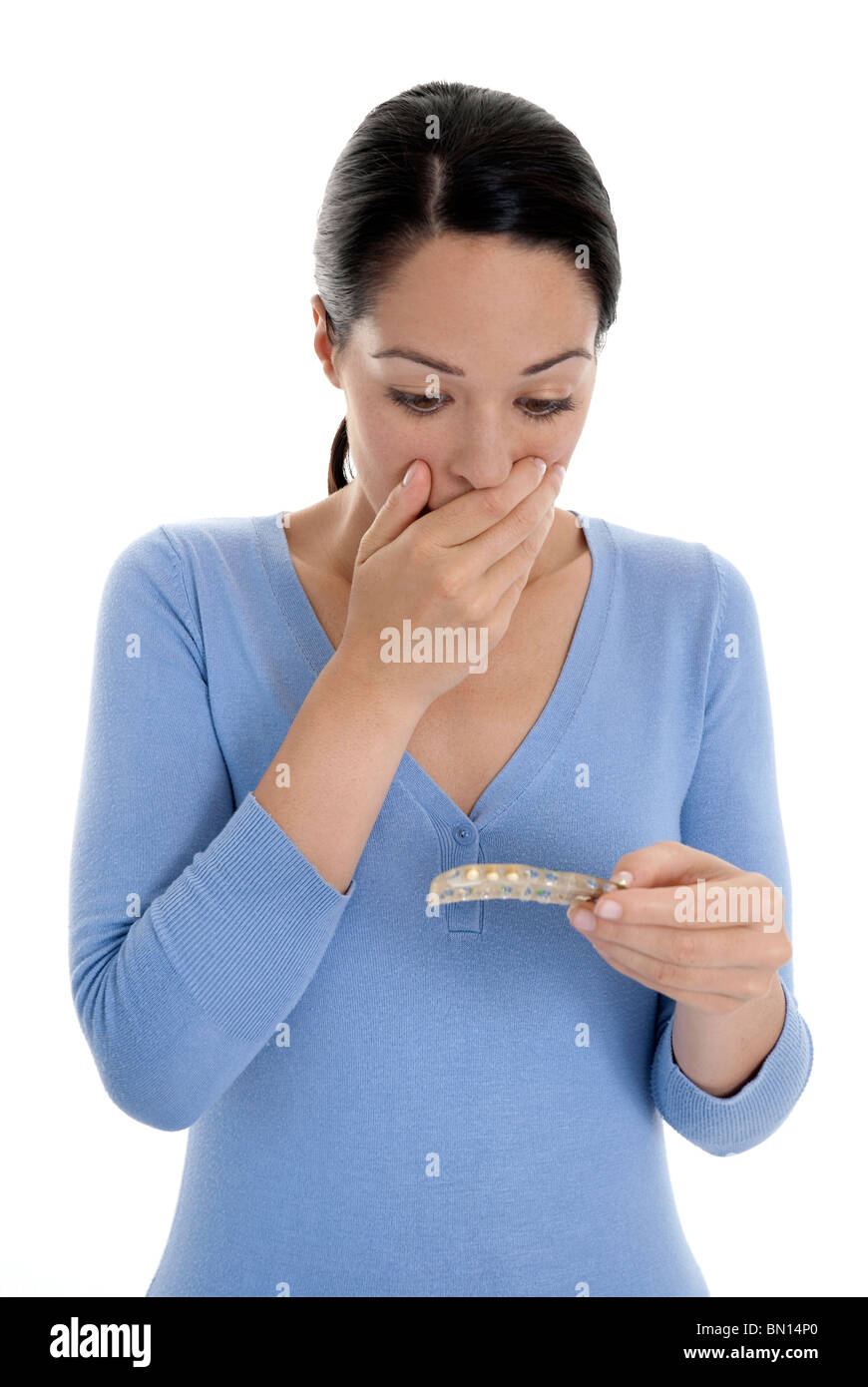 Forgot to take contraception pill Stock Photo