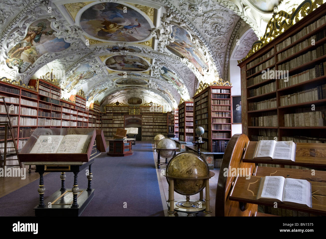 Strahov Theological Hall Original Baroque Prague Stock Photo Alamy