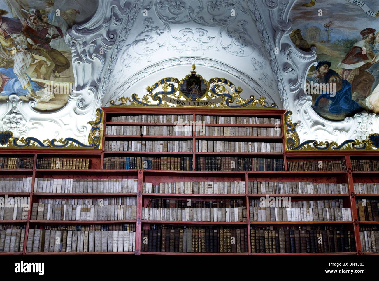 Strahov Theological Hall Original Baroque Prague Stock Photo Alamy