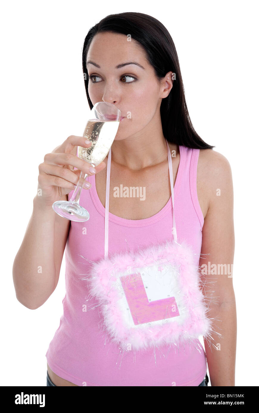 Bride to be getting drunk Stock Photo