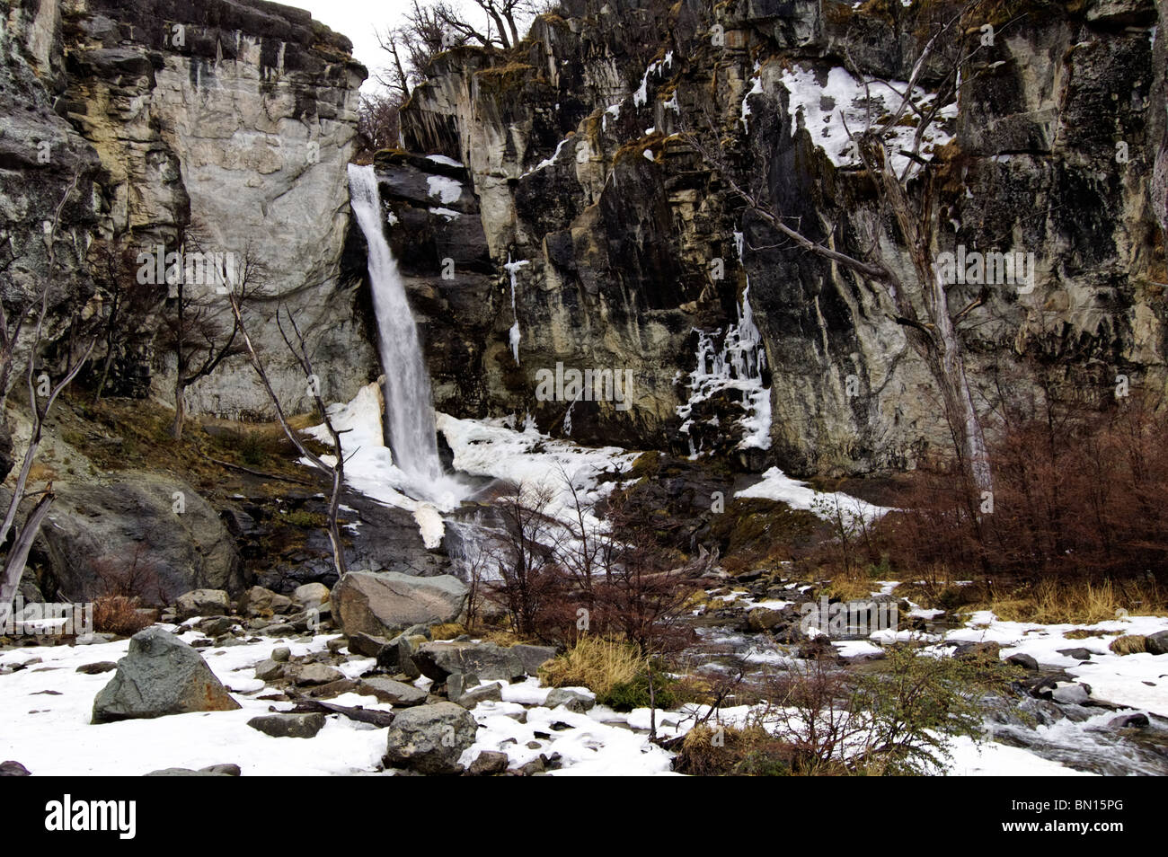 Chorrillo del salto (waterfall near El Chalten) Stock Photo