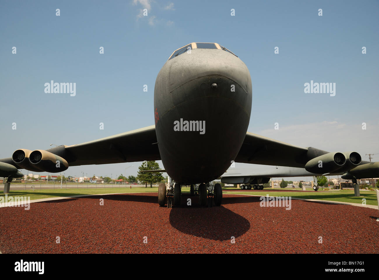A B-52 'Stratofortress' on display at the Tinker Air Force Base, Oklahoma City, Oklahoma, USA. Stock Photo
