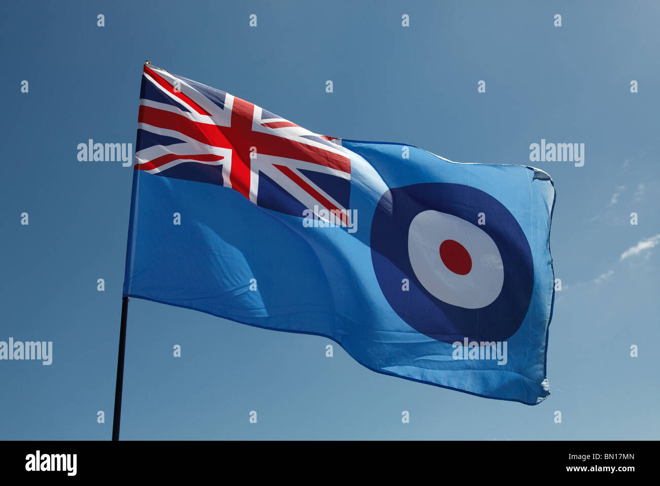 An RAF flag at the Cotswold Airshow at Kemble airfield in 2010 Stock Photo