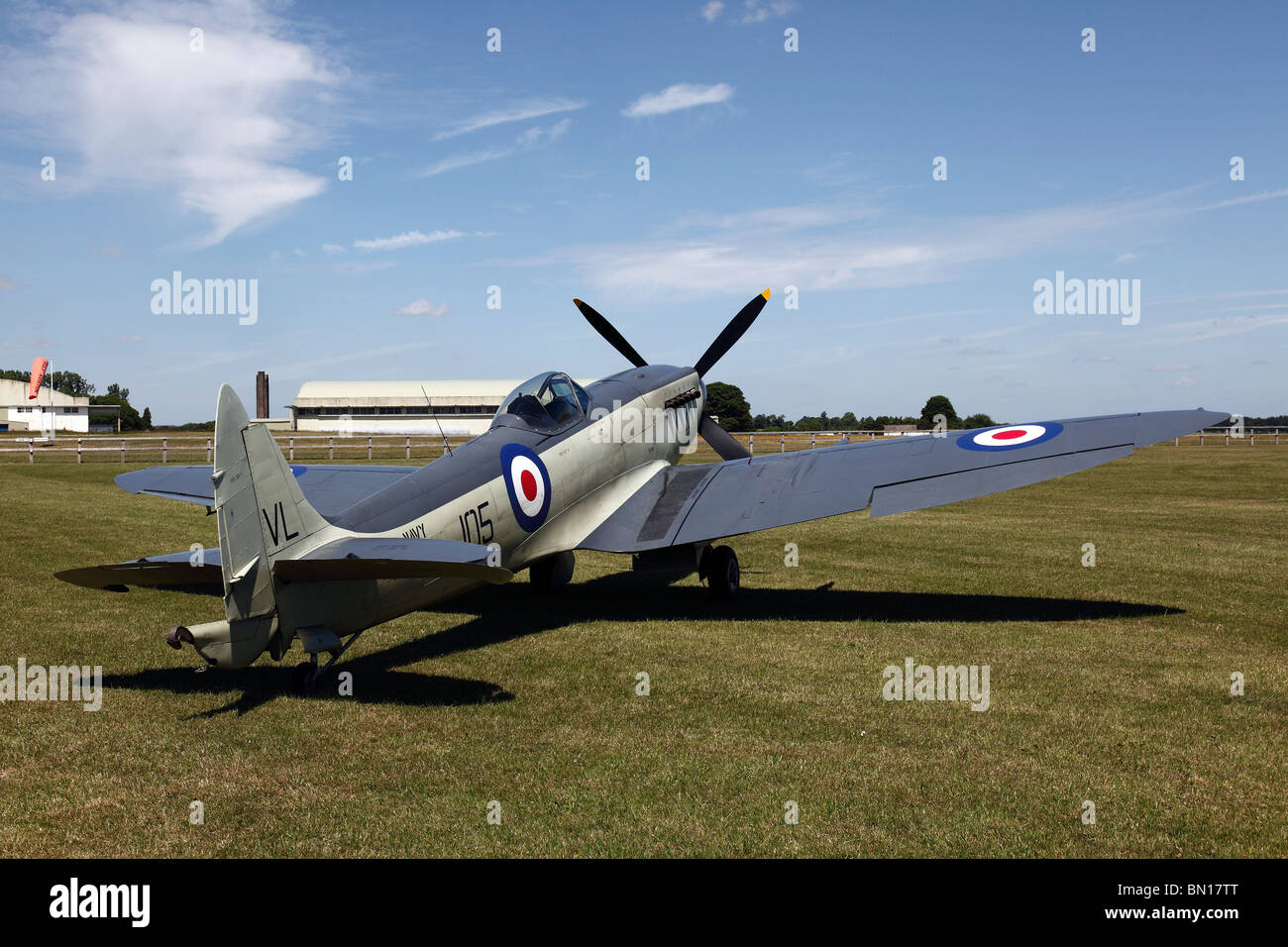 A Supermarine Seafire at the Cotswold Airshow at Kemble airfield in 2010 Stock Photo