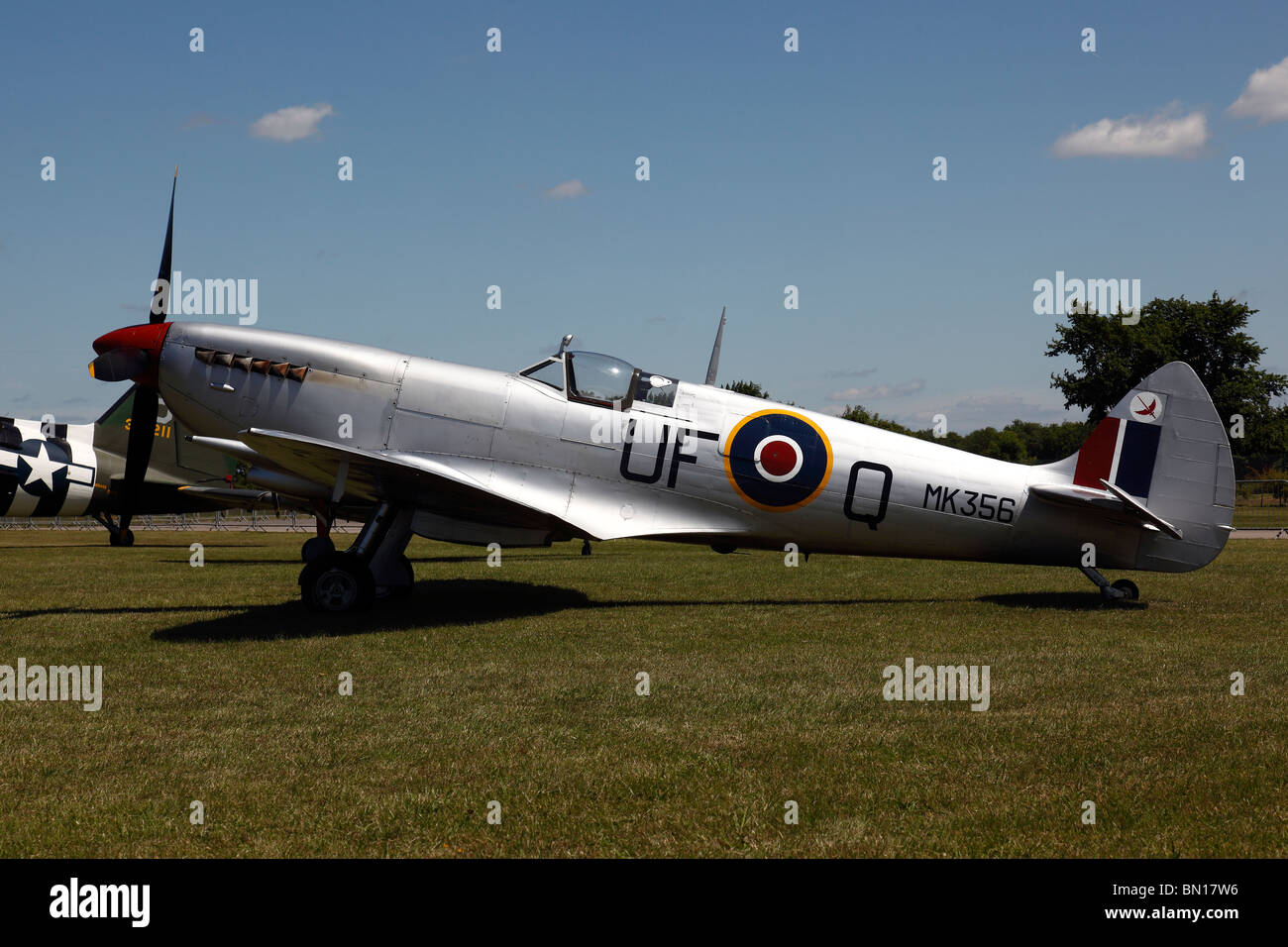 A Spitfire at the Cotswold Airshow at Kemble airfield in 2010 Stock Photo