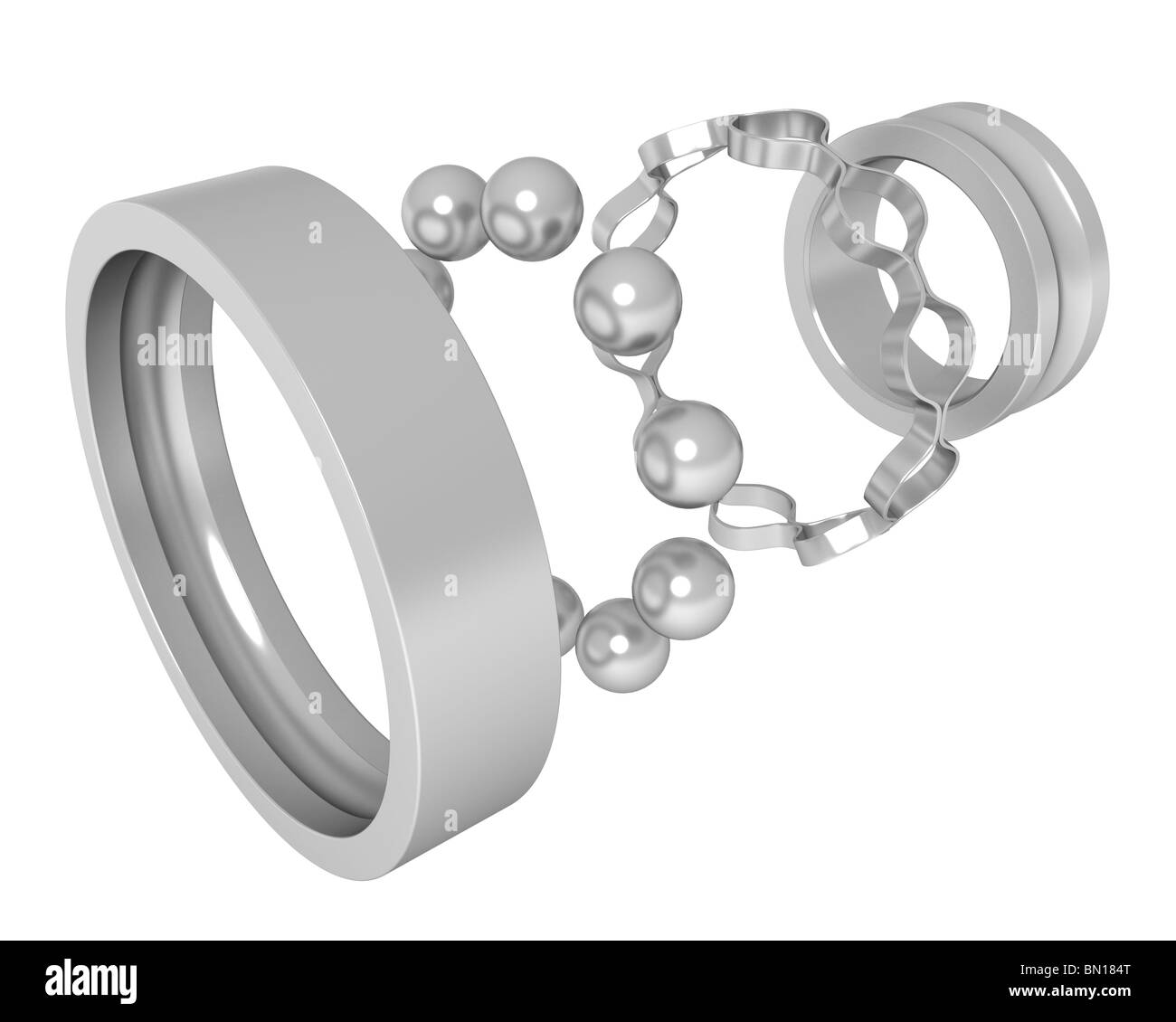 Three-dimensional model - the bearing taken to pieces. Stock Photo