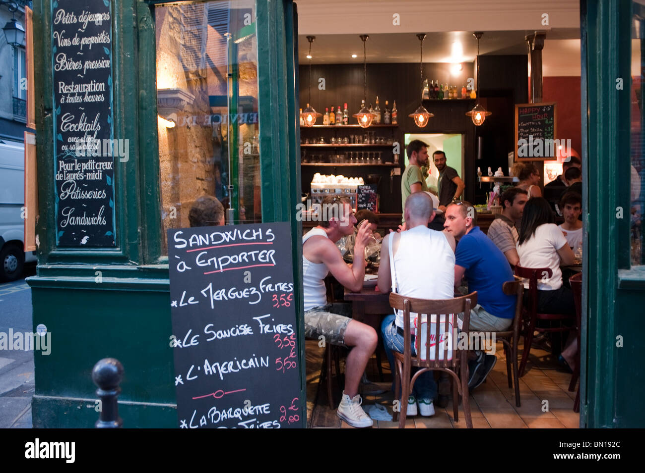 Paris, France, group of friends on holiday city [Rear], People Eating ...