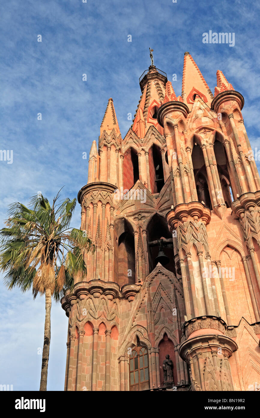 Church San Miguel Arcangel (1880), San Miguel de Allende, state Guanajuato, Mexico Stock Photo