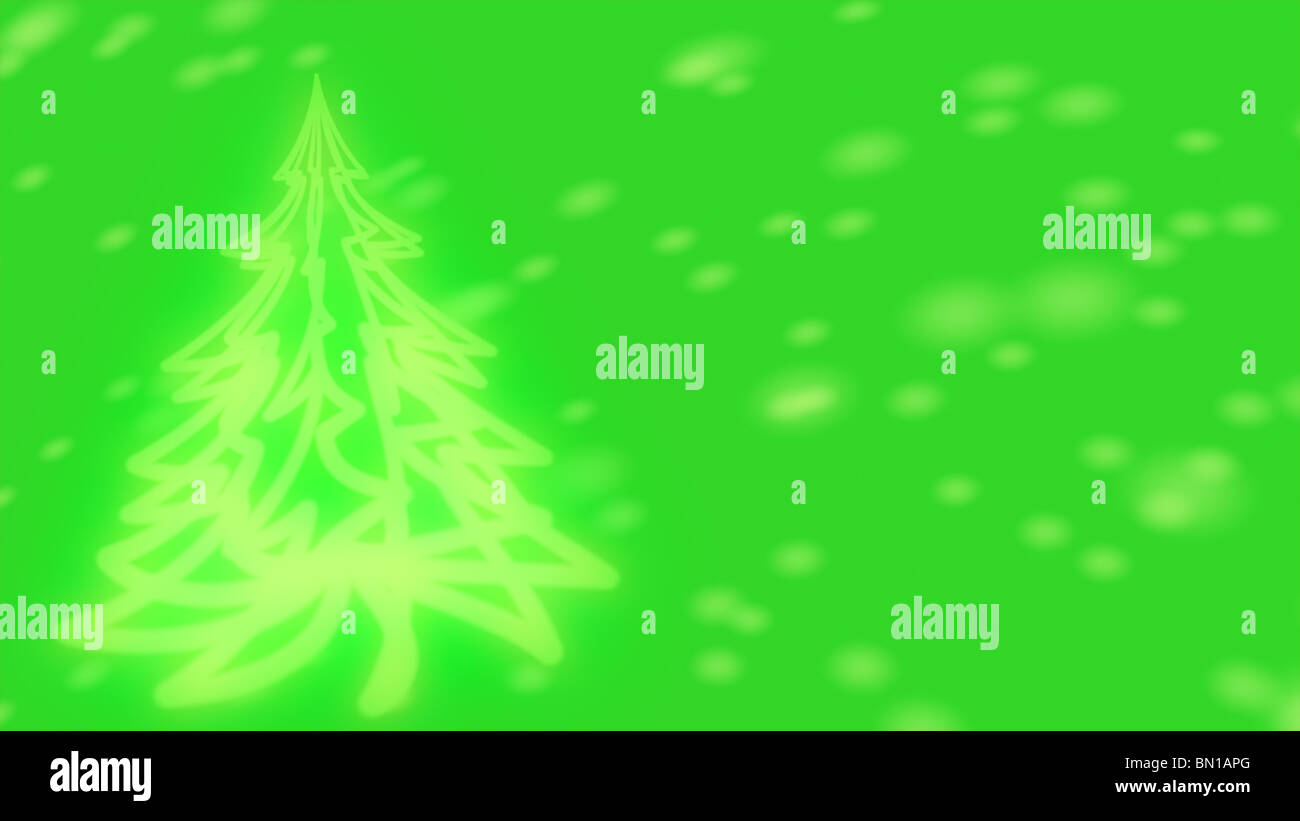 Christmas background - glowing Christmas tree and snowflakes Stock ...